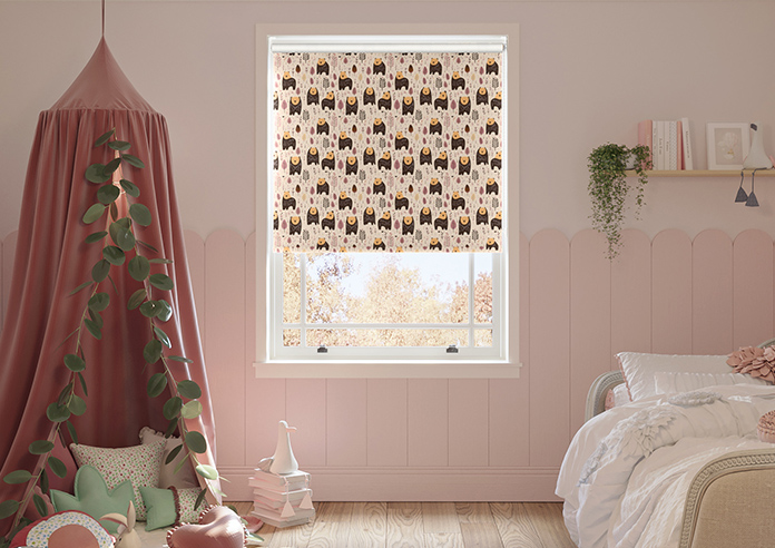 Bear Necessities, Rosewood - Twist&Fit Roller Blind - Image 3